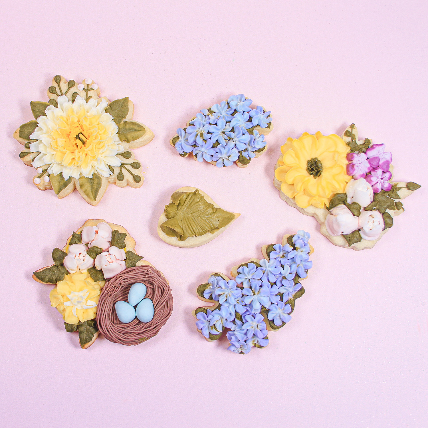 Springtime Buttercream Decorated Sugar Cookies