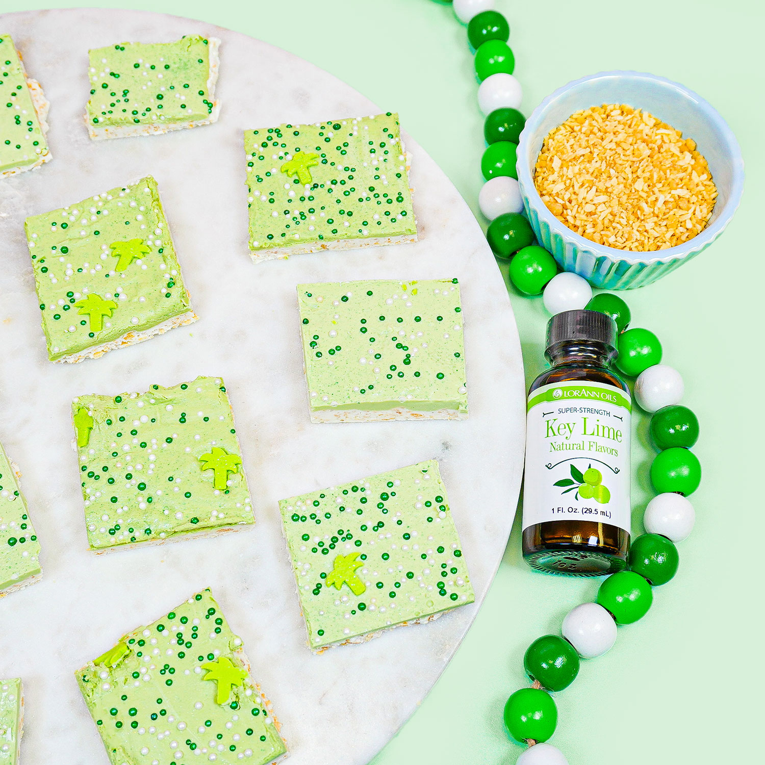 Coconut Key Lime Chocolate Bark