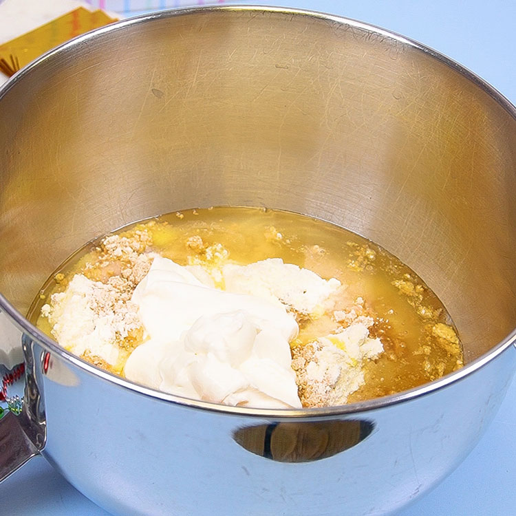 gingerbread cake batter ingredients in bowl