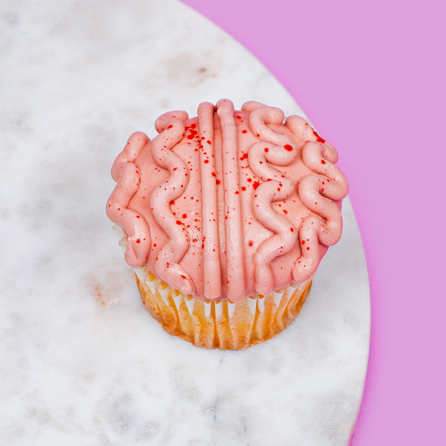 cupcake decorated to look like a brain