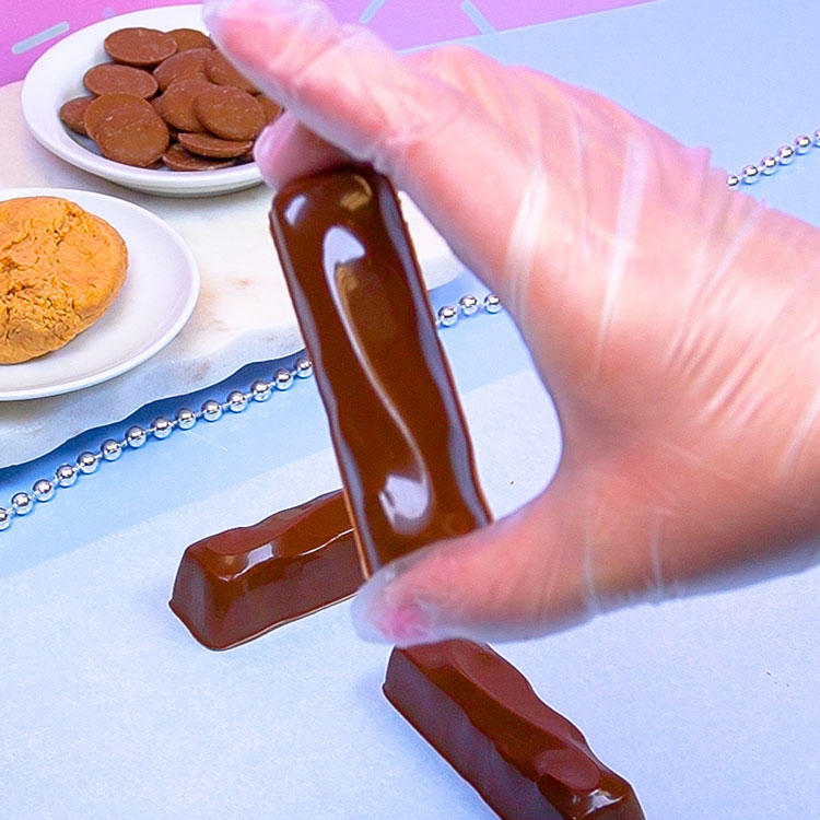 homemade nougat bar removed from candy bar mold