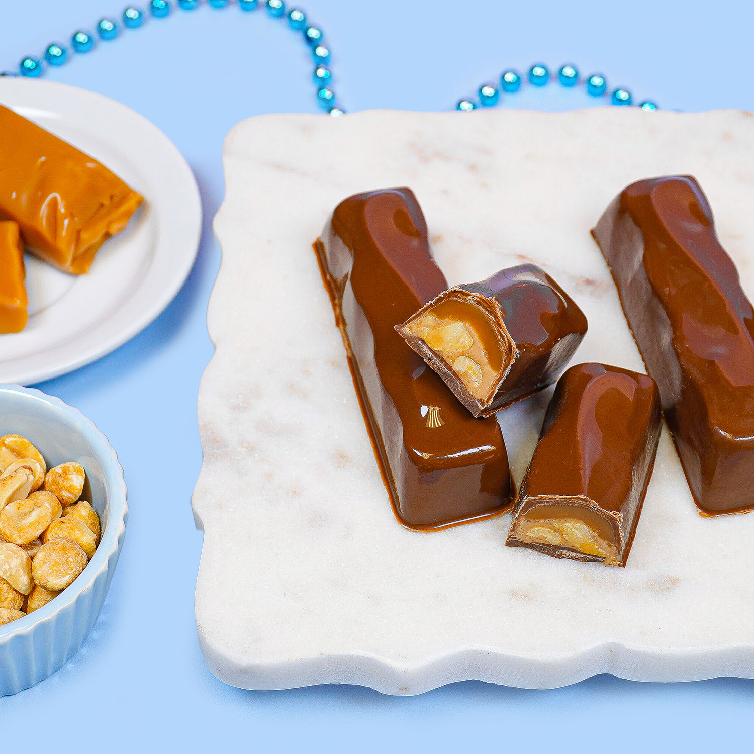 Nougat Caramel and Peanut Candy Bars