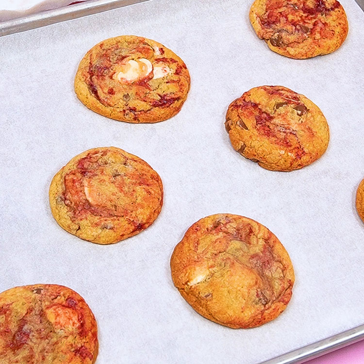 baked cookies on cookie sheet