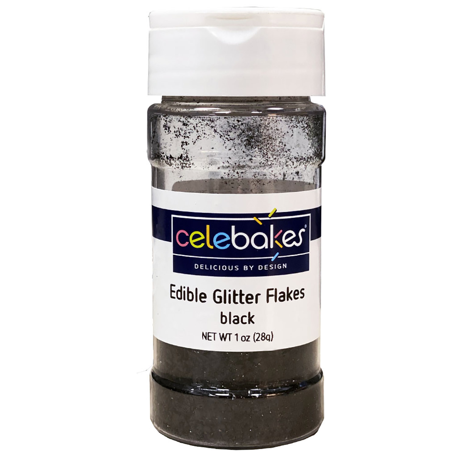 Black Edible Glitter Flakes - Celebakes