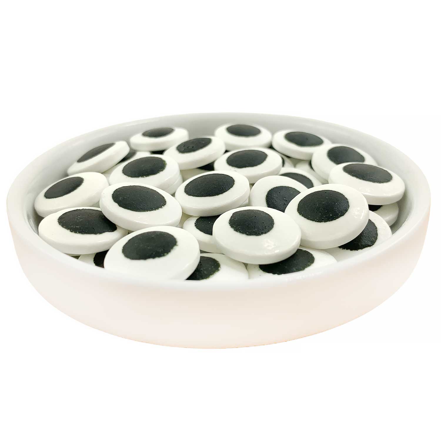 Large Edible Black and White Candy Eyeball Sprinkles, 1 oz.