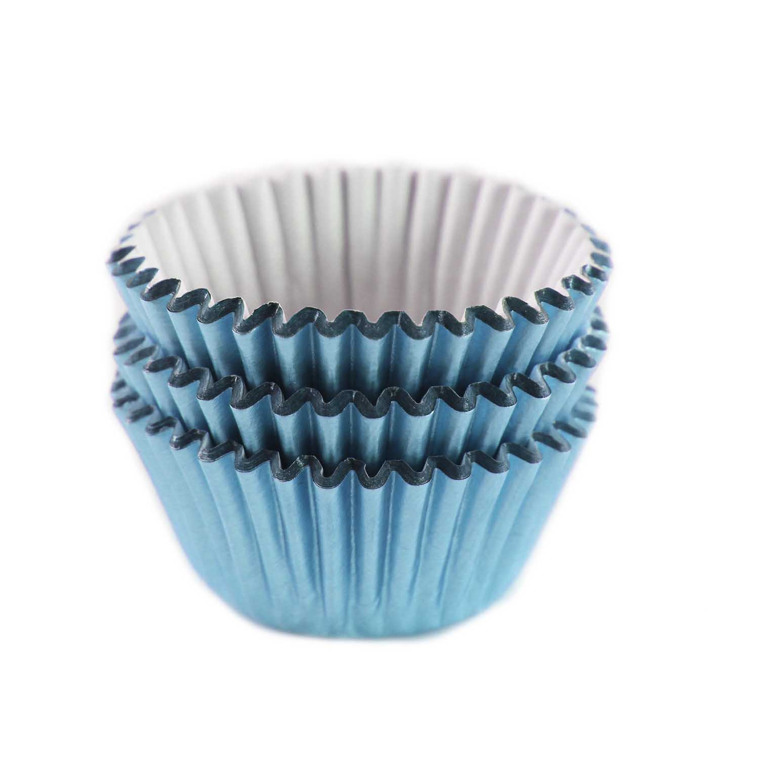 Light Blue Foil Mini Cupcake Liners