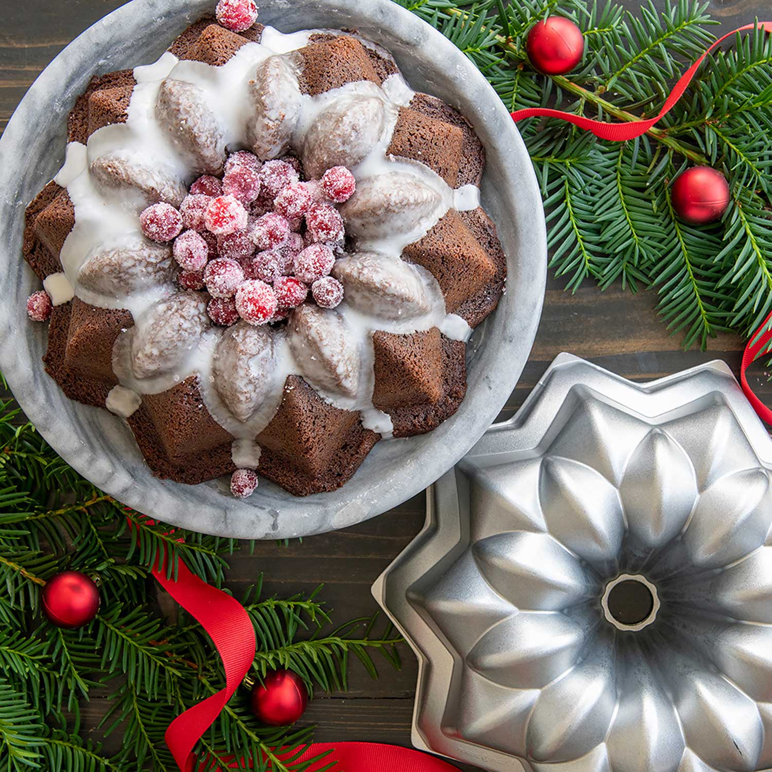 Nordic Ware Shortbread Pan Metal Holiday Baking Pan, Ornate Cake